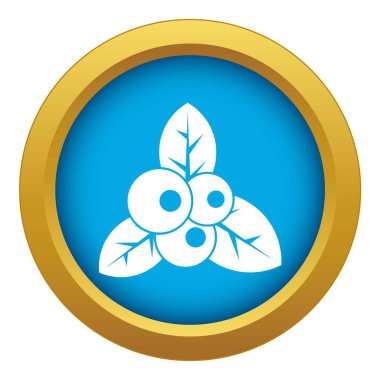 Kızılcık simgesi mavi vektör izole