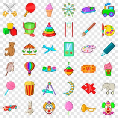 Şemsiye Icons set, karikatür tarzı