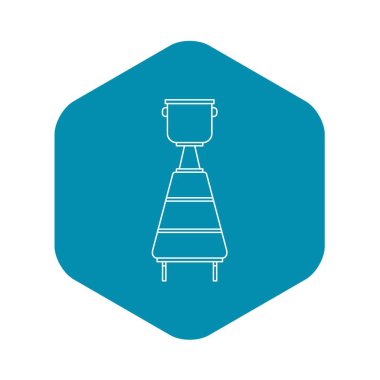 Şarap konteyner simgesi, anahat stili