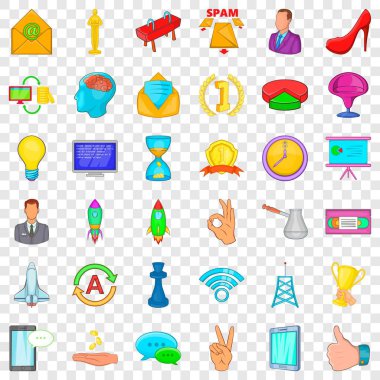 Seminer Icons set, karikatür tarzı