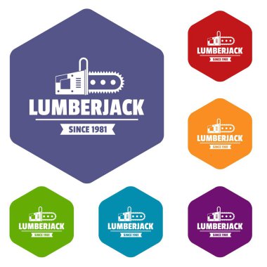 Lumberjack simgeleri vektör hexahedron