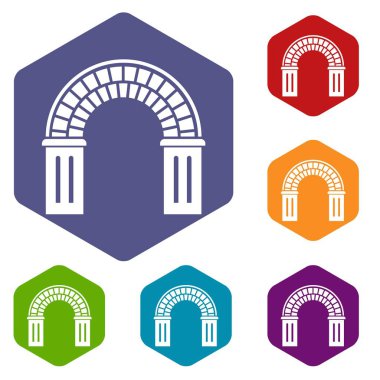 Pencere kemeri simgeleri vektör altıyüzlü