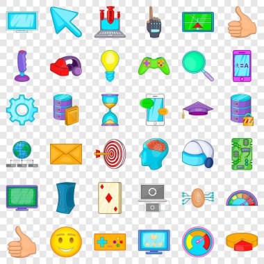 Oyun çubuğu Icons set, karikatür tarzı