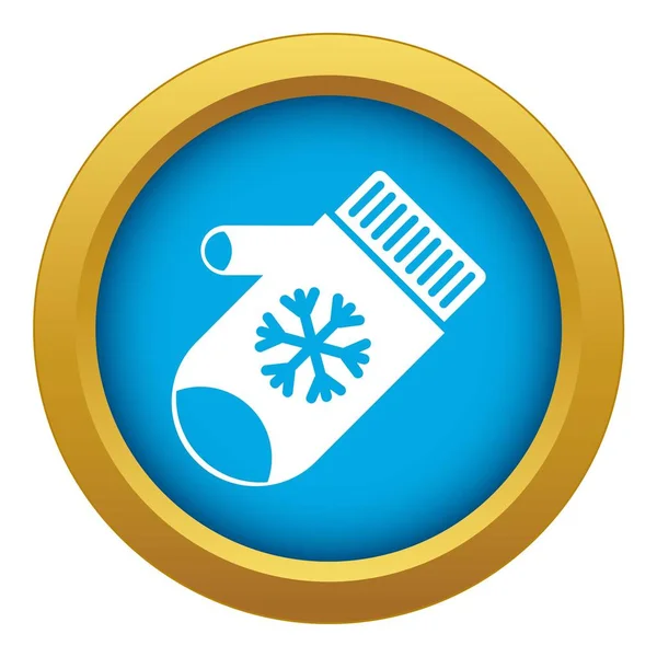 Mitaine avec icône flocon de neige vecteur bleu isolé — Image vectorielle