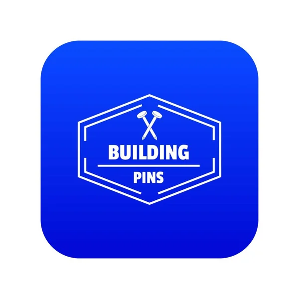 Κτίριο PIN εικονίδιο μπλε Διάνυσμα — Διανυσματικό Αρχείο