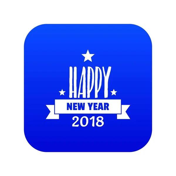 Gelukkig Nieuwjaar belettering pictogram blauwe vector — Stockvector