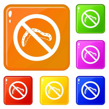 Hiçbir tırtıl işareti simgeleri vektör rengi ayarlamak