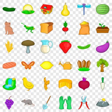 Köy Icons set, karikatür tarzı