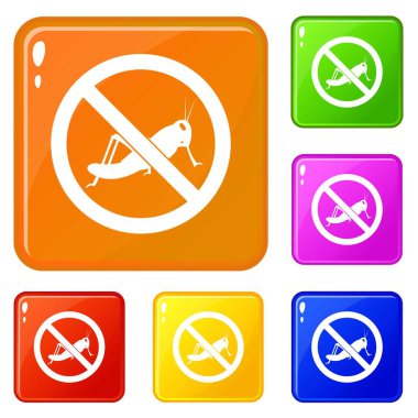 Hiçbir çekirge işareti simgeleri vektör renk ayarlamak