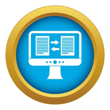 Bilgisayar simgesi mavi vektör izole ekranında Çevirmen uygulaması