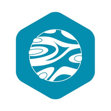 Çizgili gezegen simgesi, basit tarzı