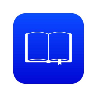Yer ikonu dijital mavi ile açık kitap