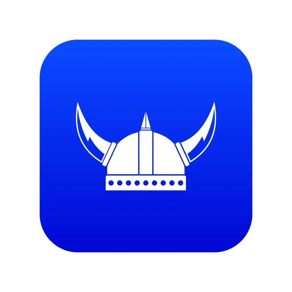 Casco vikingo icono azul digital — Archivo Imágenes Vectoriales