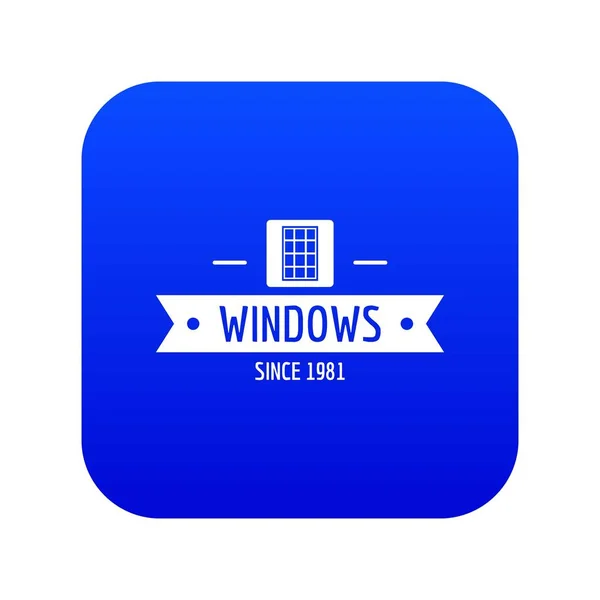 Window company icon blue vector — 스톡 벡터