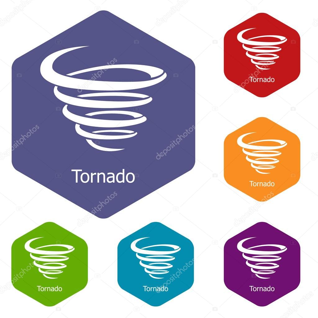 Tornado icons vector hexahedron