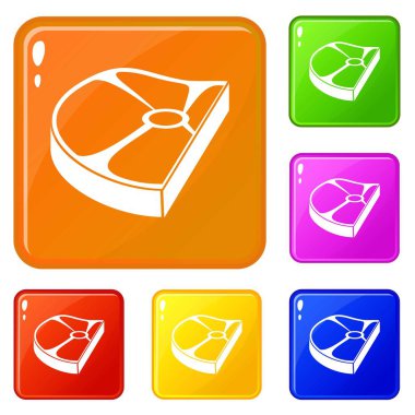 Biftek simgeler vektör renk ayarla