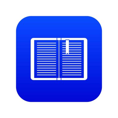 Yer ikonu dijital mavi ile açık öğretici