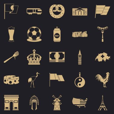 Keşfetmek Icons set, basit tarzı