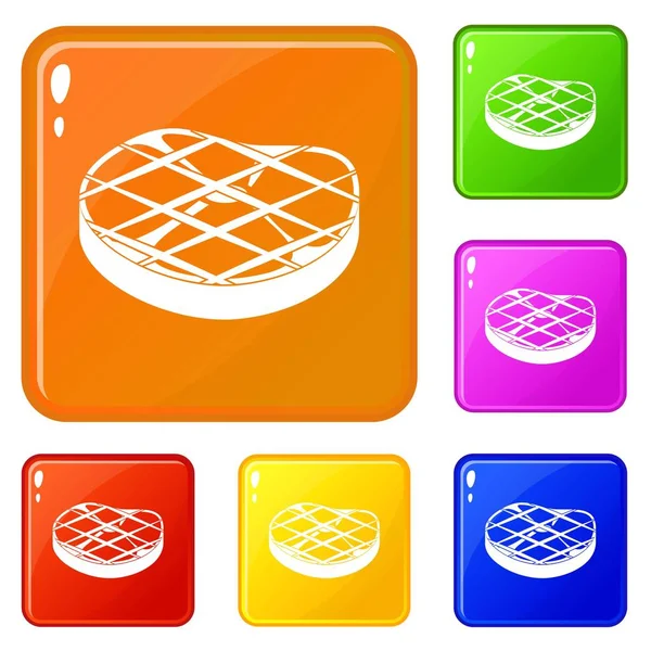 Biftek simgeler vektör renk ayarla