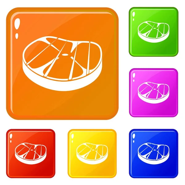 Biftek simgeler vektör renk ayarla