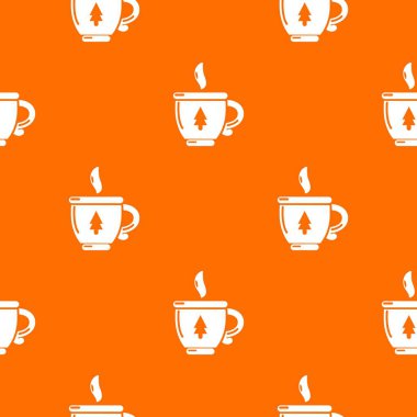 Fincan çay deseni vektör turuncu