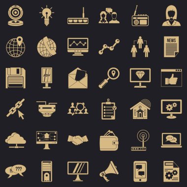 Bütün gün yardım Icons set, basit tarzı