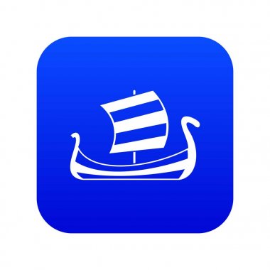 Ortaçağ tekne simgesi dijital mavi