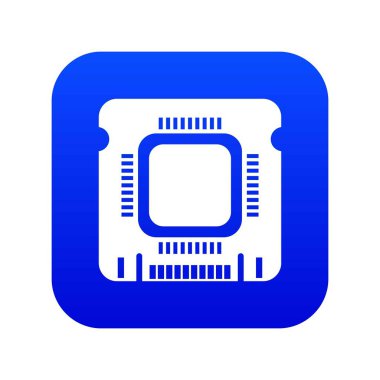 Bileşen mikroçip simgesi mavi vektör