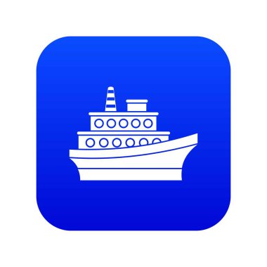 Büyük gemi simgesi dijital mavi
