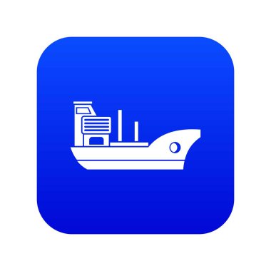 Deniz gemi simgesi dijital mavi