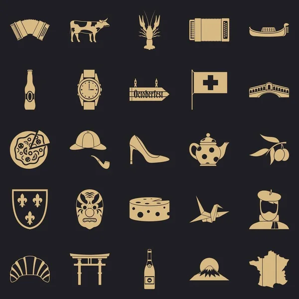 Keşif Icons set, basit tarzı