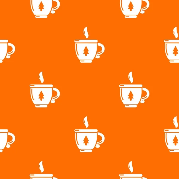 Csésze tea minta vektor narancs — Stock Vector