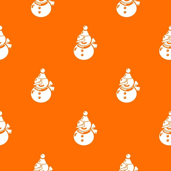 雪だるまパターンベクトルオレンジ — ストックベクタ