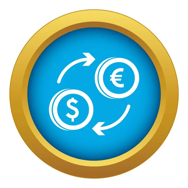 Euro dólar euro icono de cambio vector azul aislado — Vector de stock