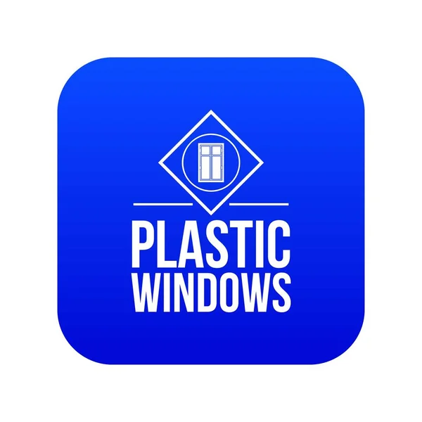 Icono de ventana de plástico vector azul — Archivo Imágenes Vectoriales