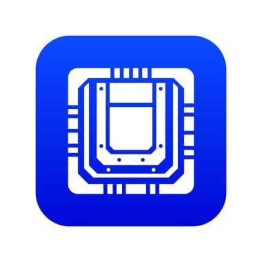 Modern mikroçip simgesi mavi vektör