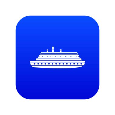 Uzun gemi simgesi dijital mavi