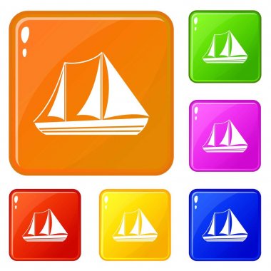 Yat simgeleri vektör rengini ayarla