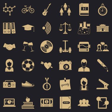 Eğitim Icons set, basit tarzı