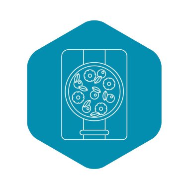 Ananas ve fesleğen simgesi, anahat tarzı pizza