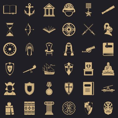 Yardım Masası Icons set, basit tarzı