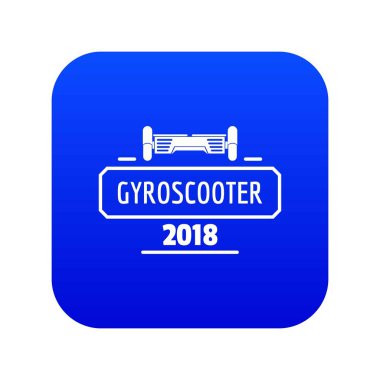 Seyahat gyro scooter simgesi mavi vektör