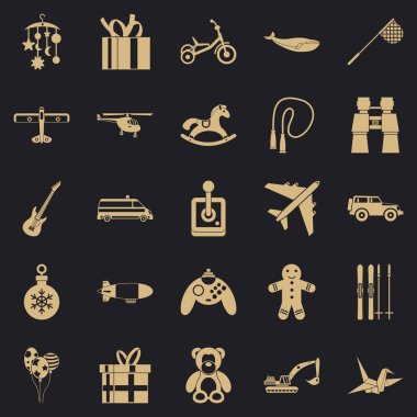 Modern oyuncak Icons set, basit tarzı