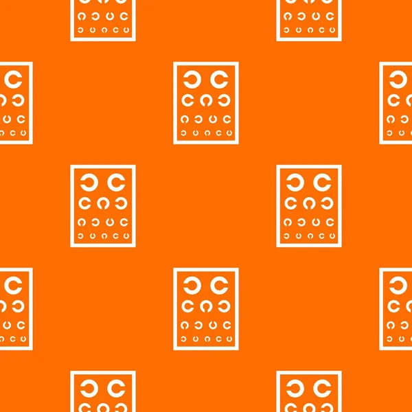 Oftalmología tableta patrón vector naranja — Vector de stock