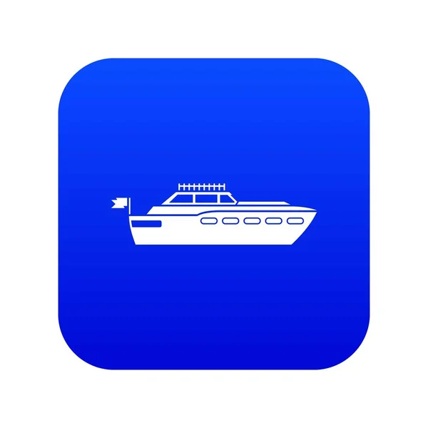 Grand icône de yacht numérique bleu — Image vectorielle