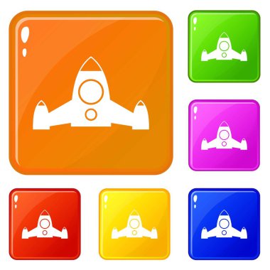 Roket simgeler vektör renk ayarla