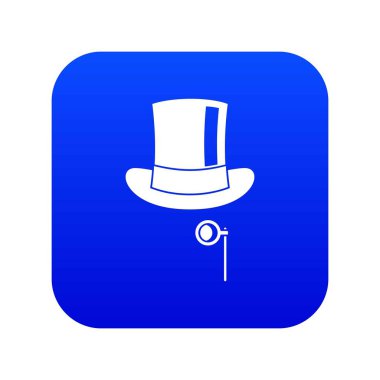 Monocle simgesi dijital mavi şapka