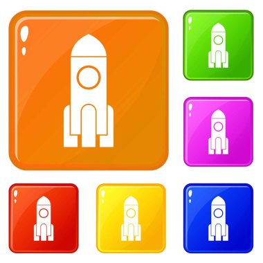 Roket simgeler vektör renk ayarla