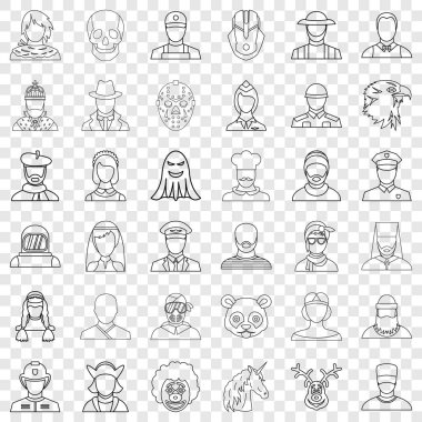 Kişi Icons set, anahat stili