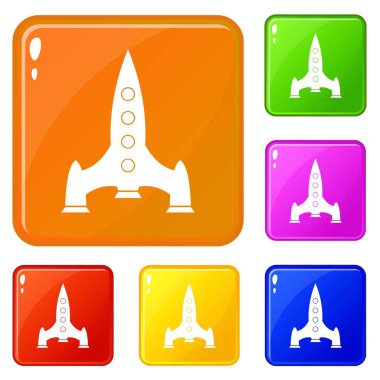 Roket simgeler vektör renk ayarla